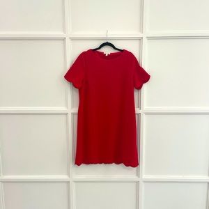 RED SHORT SLEEVE CASUAL DRESS